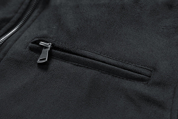 Suede Stand Collar