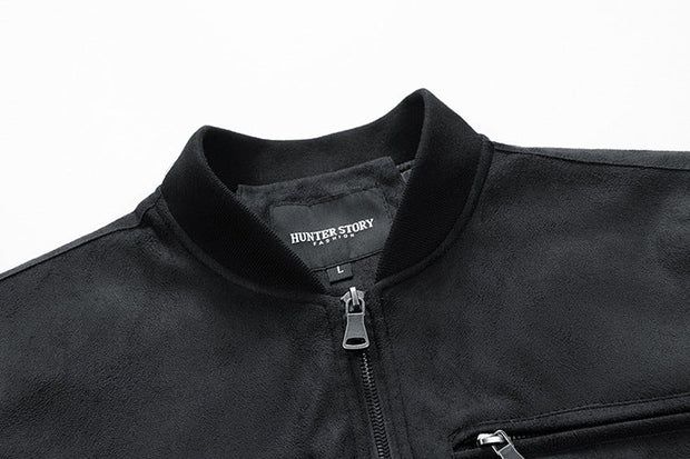 Suede Stand Collar