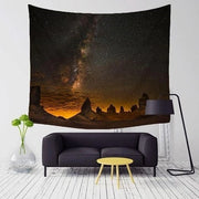 Home decor tapestry with plush polyester fabric featuring a European classical geometric abstraction design in a rectangular shape, perfect for bedroom or living room.