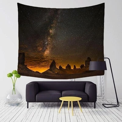 Home decor tapestry with plush polyester fabric featuring a European classical geometric abstraction design in a rectangular shape, perfect for bedroom or living room.