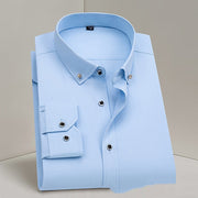 CrispWear slim fit light blue cotton dress shirt for youth with button-down collar