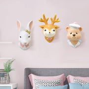 Home Original Cartoon Rabbit Wall Decor with whimsical rabbit head wall art in pastel colors, perfect for children's rooms and nurseries